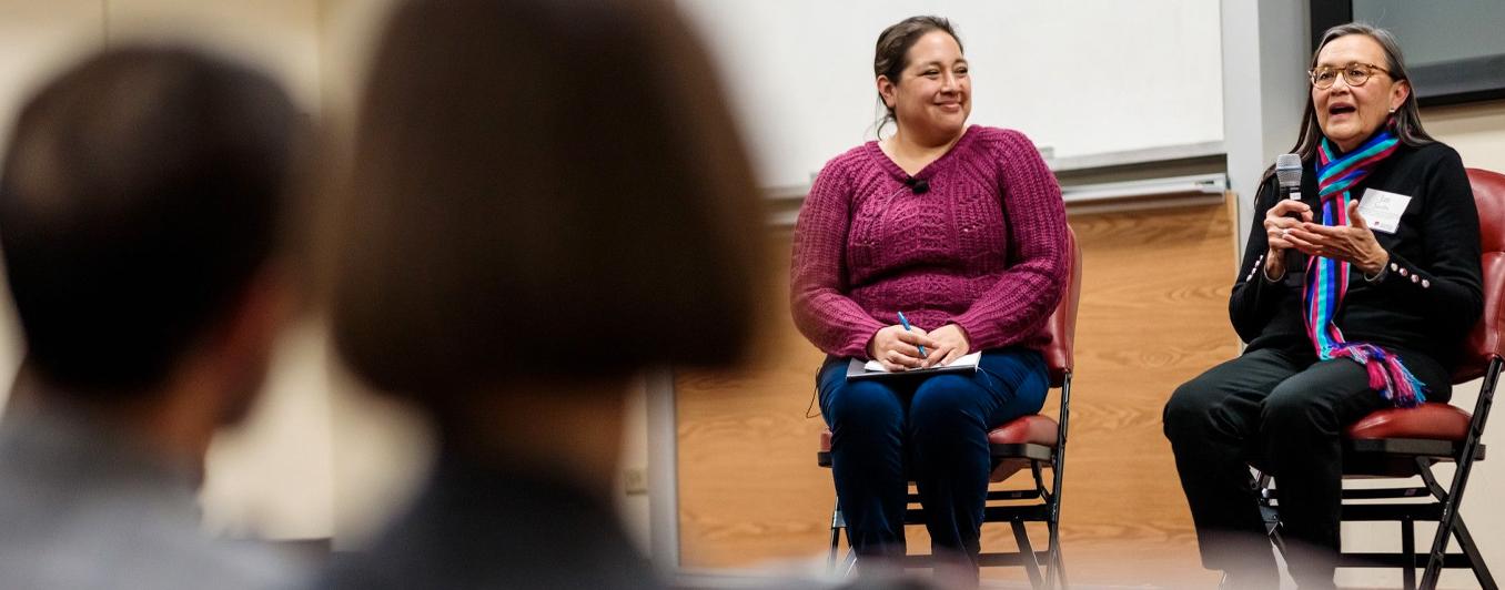 Native women leading lecture