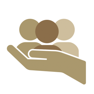 hand holding students