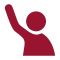 person raising hand icon