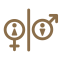 female symbol with female presenting - male symbol with male presenting